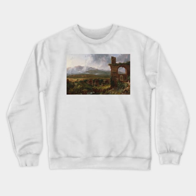 A View near Tivoli (Morning) by Thomas Cole Crewneck Sweatshirt by Classic Art Stall